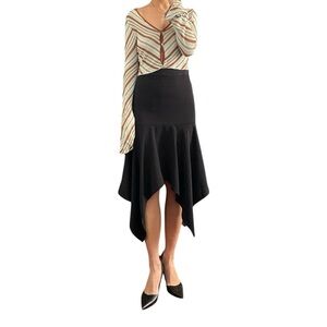 Veronika Maine Black Asymmetrical Skirt Size US 6